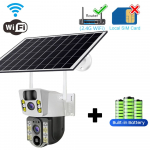 4K p&auml;ikesekaamera 4G SIM-kaart WiFi kahe objektiiviga 8MP HD &ouml;ise n&auml;gemisega IP CCTV valve PTZ PIR inimese tuvastamise alarmi turvalisus veekindel WIFI Camera