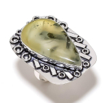 Prehnite Gemstone Handmade 925 Sterling Silver Gift Jewelry Ring Size 6 m6y99