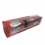 1/32 liigendliigendiga kahesektsiooniline buss m&auml;nguauto, survevalatud bussi mudel, tagasit&otilde;mmatavad uksed avatavad heli- ja valguskollektsiooni kingitused, poisspoiss punane