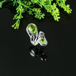 Natural Peridot Gemstone Handmade 925 Sterling Silver Gift Ring Size 8.5 t4r65