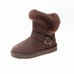 Naiste lumesaapad, paksu sametist l&uuml;hike toru ja lameda p&otilde;hjaga saapad 39