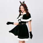 Naiste j&otilde;ulukost&uuml;&uuml;m Punane tumeroheline hirvep&otilde;dra kleit J&otilde;ulup&uuml;hade kost&uuml;&uuml;mid t&auml;iskomplekt M