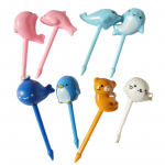 8 tk/komplekt Mini Delfiin Puuvilukahvel Lastele Suupiste Magustoit Bento V&otilde;ileivad L&otilde;unas&ouml;&ouml;gid Peokaunistus