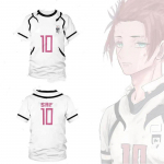 2024. aasta uus suvine meeste sinine lukk Jaapani anime jalgpalli džersi valge T-s&auml;rk naiste laste spordi vabaaja l&uuml;hikeste varrukatega pluusid S valge