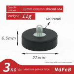 4 tk 43/31/22mm M6/M4 polt mini-suuruses magnetiline aluskinnitusklamber, LED-i t&ouml;&ouml;valgusti varda hoidik maastikumaastur