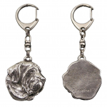Fila Brasileiro - Silver-plated key ring with a dog in a gift box, handbag decoration, backpack pendant by Art-Dog brand h&otilde;be