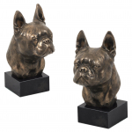Boston Terrier, American Gentleman - Dog statue, bust on stone base, sculpture, trophy for dog show by Art-Dog brand
