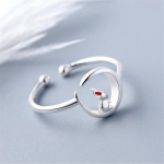 Uue moe peen Crooked Moon Rabbit 925 Sterling Silver Ehted Armsad Jade Rabbit Sweet Animal avamisr&otilde;ngad R246