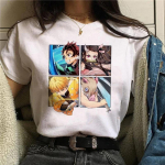 Jaapani anime Demon Slayer Nezuko Print Naiste T-s&auml;rk L&uuml;hikeste varrukatega Naiste T-s&auml;rk Naiste T-s&auml;rk Top Riided Camisetas S