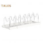 Laiendatav pottipanni korrashoidja rack roostekindel korrosioonikindel U-kujuline soonega disain Lihtne paigaldamine k&ouml;&ouml;gi organiseerimisalus valge