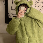 Armas lambaliha pl&uuml;&uuml;sist kaisukaru k&otilde;rvaga kapuutsiga kampsun naistele s&uuml;gisel ja talvel, paksu fliiskardigani ja lukuga jakiga &otilde;pilastele XL &otilde;unaroheline v&auml;rv