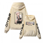 Demon Slayer Anime Kapuutsiga Dressipluus Shinazugawa Sanemi Prindiga Kapuutsiga Meeste Naiste Riided Vabaaja Lai Streetwear Harajuku Unisex Dressipluus XL khaki