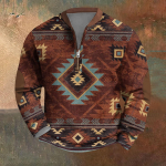 Meeste Retro Casual gradienttr&uuml;kiga kampsun L beež