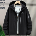Suures suuruses 4XL-12XL Oversize Trench-mantel meestele &Otilde;ueriided Mood pikkade varrukatega tuulepluus Meeste jakid kapuutsiga 4XL must