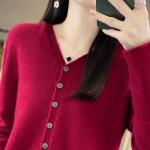 Naiste ka&scaron;miirist sviiter Qinghe ka&scaron;miir 30% ka&scaron;miir 70% vill Naiste s&uuml;gis- ja talvine ka&scaron;miirist pullover pehme ja soe XL punane