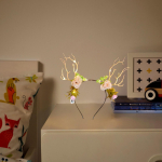 Light up Antlers Flowers Headband Hairband for Birthday Roles Play Night Markets
