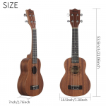 21-tolline ukulele kontsert, 4 keelpillid, muusikariistad, 15 v&auml;rki, kuusepuidust Hawaii v&auml;ike kitarr tasuta Brown