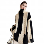 Naiste kaelusega pulloverid, triibulised, paksemad pikkade varrukatega kudumistopid vabaaja kampsunid, s&uuml;gis-talv, sobivad mugavad soojahoidvad kampsunid One size