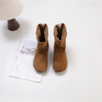 Johnature Retro Nubuknahast Keskmise s&auml;&auml;rega Saapad &Uuml;mar nina Tasane tald &Uuml;hev&auml;rvilised Naiste Kingad 39 pruun