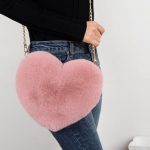 Talvine kunstkarusnahast s&uuml;damekott naistele K&auml;ekott &Otilde;lakott Messenger Crossbody kott beež