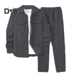 2tk/komplekt Meeste spordir&otilde;ivaste komplekt, rev, pikkade varrukatega klapitaskud, mantel, elastne n&ouml;&ouml;riga v&ouml;&ouml;koht pikad p&uuml;ksid. XL tumehall v&auml;rv