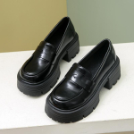 Moodne Preppy stiil Paksude Kontsadega Lolita kingad Naiste Retro Mary Jane kingad Lakknahast Platvormmokassiinid Naiste Jalatsid Oxford kingad 35 must