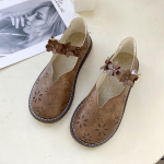 Mood Retro Mary Jane Flats Platvorm Kingad &otilde;&otilde;nsad Lolita Kingad Naiste Loafers Uued suvised vabaajakirjanduslikud kingad Mokassiinid Lady Flats 35 khaki