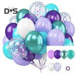 50 tk lateksist &otilde;hupallide komplekt, metallik konfeti &otilde;hupallid, kergesti kokkupandavad peo&otilde;hupallid lindiga lastele s&uuml;nnip&auml;evaks, beebipeoks, pulmadeks ja tarvikuteks B