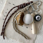 Pesapalli v&otilde;tmehoidja Armas number 8 Kootud n&ouml;&ouml;rist ripats Kott V&otilde;ti Auto Aksessuaar K&auml;sitsi valmistatud Trendikas V&otilde;tmer&otilde;ngas Kingitus one size