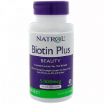 Natrol- Biotin Plus, Beauty, Extra Strength, 5,000 mcg, 60 Tablets