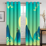 Hiina kunstiline kontseptsioon Tint Maastik Aken Kardinad Lapsed Magamistuba Elutuba Esik Hooldused K&ouml;&ouml;gisisustus kardinad Rulood W50 X H130(CM)X2&Hook