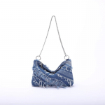 Sinine teksast kott narmastega, ketiga &otilde;larihm, disainerkotid naistele, &otilde;lakotid, crossbody-kotid naistele, rahakott ja k&auml;ekotid one size sinine