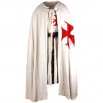 Halloween K&auml;sit&ouml;&ouml;na Valmistatud Keskaegne Ratsu-S&otilde;dalane Ristis&otilde;dija Cosplay Tabard Ilma Kapuutsita Keep R&uuml;&uuml; Taastamiskost&uuml;&uuml;m Kleit Komplekt S valge