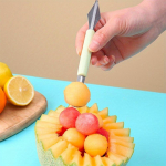 Roostevabast terasest melonipallik&uuml;hv, 1 tk kahepoolne puuviljade nikerdust&ouml;&ouml;riist &ndash; looge t&auml;iuslikud melonipallid ja j&auml;&auml;tisesf&auml;&auml;rid One Size Fits All