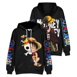 ONE PIECE Anime Mehed Naised Monkey D. Luffy kapuutsid S&uuml;gis vabaaja Pullover Kampsunid Pusad Mood Hip Hop Pusad Riided XXS black