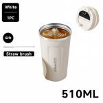 Thermo Cafe Kohvikruus Auto Termoskruus 380/510ML Lekkekindel Reisitermos Tass Tee Vee Kohvi jaoks Kahekordne Roostevaba Teras 501-600ml valge