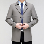 Meeste tuulejope keskmise pikkusega jakk kevad- ja s&uuml;gisese &auml;ri vabaaja keskealiste meeste kortsudevastase lihtsa &uuml;likonna kraega &otilde;huke jakk 170