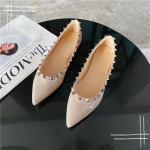Uued Kingad Naistele Kevad Suvi Mood Lakknahast Slip-on Mokassiinid T&uuml;druk Neet Terava Otsaga Lamedad Kingad 35 khaki