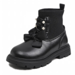 &Scaron;ikid Magusad T&uuml;drukud Printsess Saapad Elegantsed Paelad Laste Moesaapad Lolita Stiilis Laste Mitmek&uuml;lgsed Pahkluu Sokisaapad Mitmek&uuml;lgsed 26 must