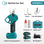YOFIDRA 30 mm harjadeta elektrilised oksak&auml;&auml;rid suure v&otilde;imsusega oksal&otilde;ikur Aiapuu oksl&otilde;ikur K&auml;&auml;ride t&ouml;&ouml;riist Makita 18 V aku jaoks 2 Battery