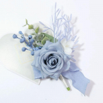 2 tk k&auml;ev&otilde;ru ja boutonniere pulmadeks pruutneitsi randmekorsaaž Ema vanaema pulmapidu jaoks Kunstroosid lilleball Wristlet tumesinine v&auml;rv