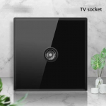 Mustast karastatud klaasist seina l&uuml;lituspaneel LED 1-4Gang Retro l&uuml;litusvalgusti l&uuml;liti EL &Uuml;hendkuningriigi standardid 2USB pistikupesad, Euroopa 16A pistikupesa