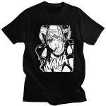 Mood Meeste T-s&auml;rgid Manga Nana Osaki L&uuml;hikeste varrukatega Puuvillane T-s&auml;rk O-kaelusega Streetwear T-s&auml;rk Jaapani Anime Harajuku Tee Topid XS must