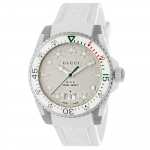 Gucci YA136337 Dive H&otilde;bedase Tooni Ketas Valge Kummirihm 40mm Kell 40