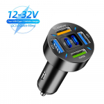 6-porti USB-autolaadija 4 USB+2 PD kiirlaadimine PD QC3.0 USB C autotelefoni laadija C-t&uuml;&uuml;pi adapter iPhone'i jaoks pingeekraaniga Samsung Huawei must