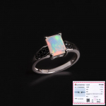 925 h&otilde;bedast v&auml;rviline oktoobrikuu s&uuml;nnikiviga naturaalse opaaliga s&otilde;rmus elegantne &uuml;llas naiste aastap&auml;eva- ja p&uuml;hadekingitus US RING SIZE:7#