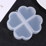 Portable Plastic Pill Storage Box With Independent Opening Design Four-Leaf Clover 4 Grids Pill Organizer Drug Separation Box roheline