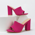 Liyke Oranž kootud veniv kangas Naiste paksud kontsad Sandaalid Suvemood Avatud nina Gladiaator sandaalid Naiste kingad Pumbad 35