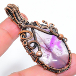 Sage Amethyst Handmade Copper Wire Wrap Jewelry Pendant 2.60 t8y93