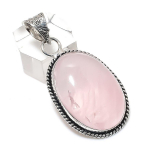 Rose Quartz Handmade 925 Sterling Silver Jewelry Pendant 1.89 a3j03